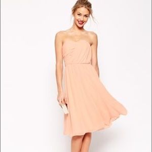 ASOS Wedding Chiffon Guest Bridesmaid Dress Pink XS 2